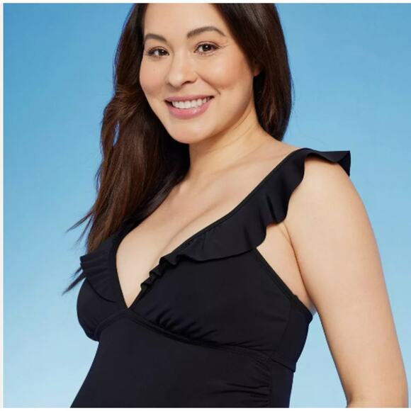 Maternity Swimsuit One Piece Black Medium New - Picture 4 of 6